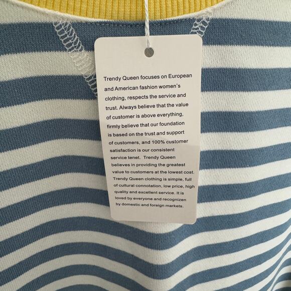 Trendy Queen Oversized Striped Crewneck Sweater US Women's L - Picture 5 of 8